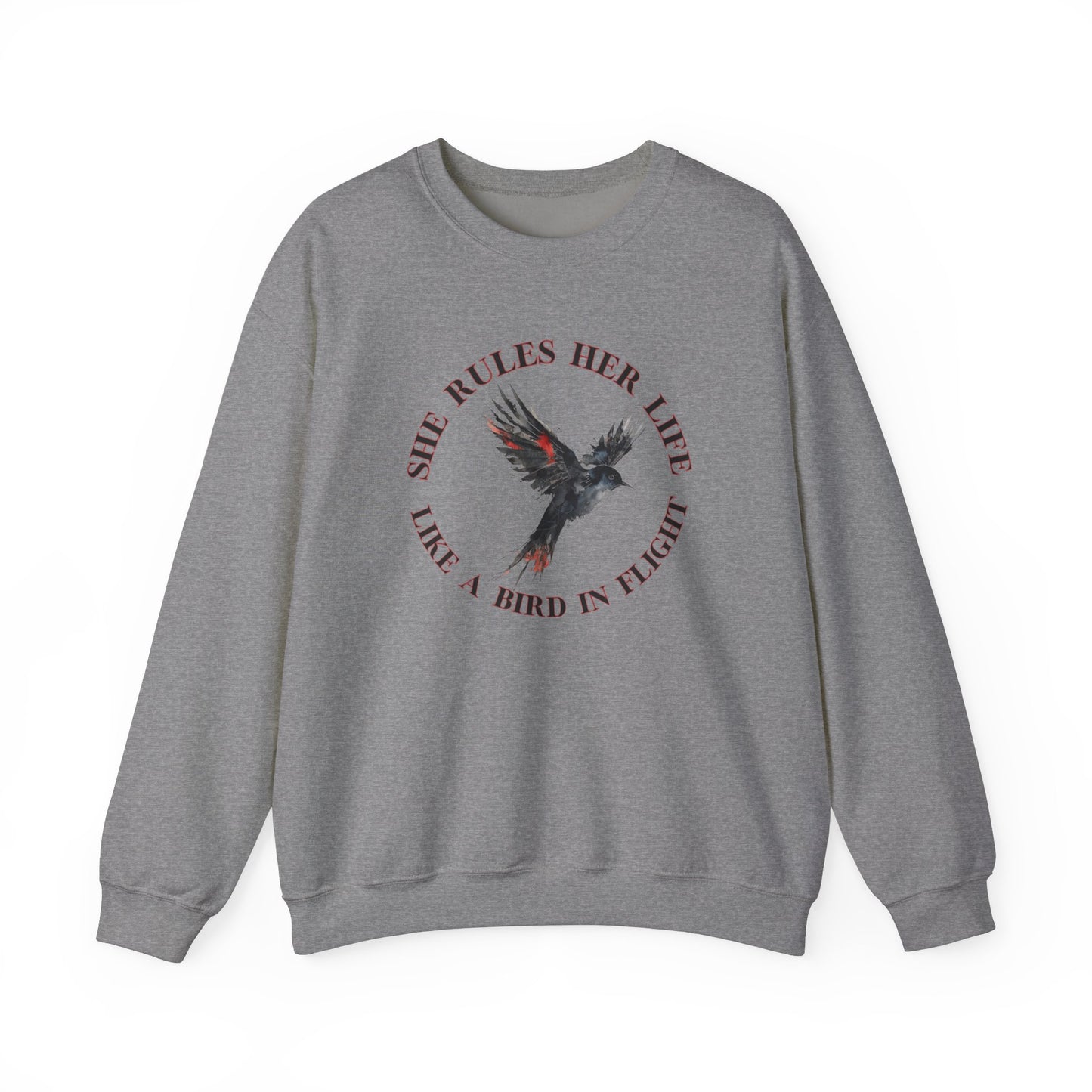 Lyrics Empowering Women's Crewneck Sweatshirt - 'She Rules Her Life'