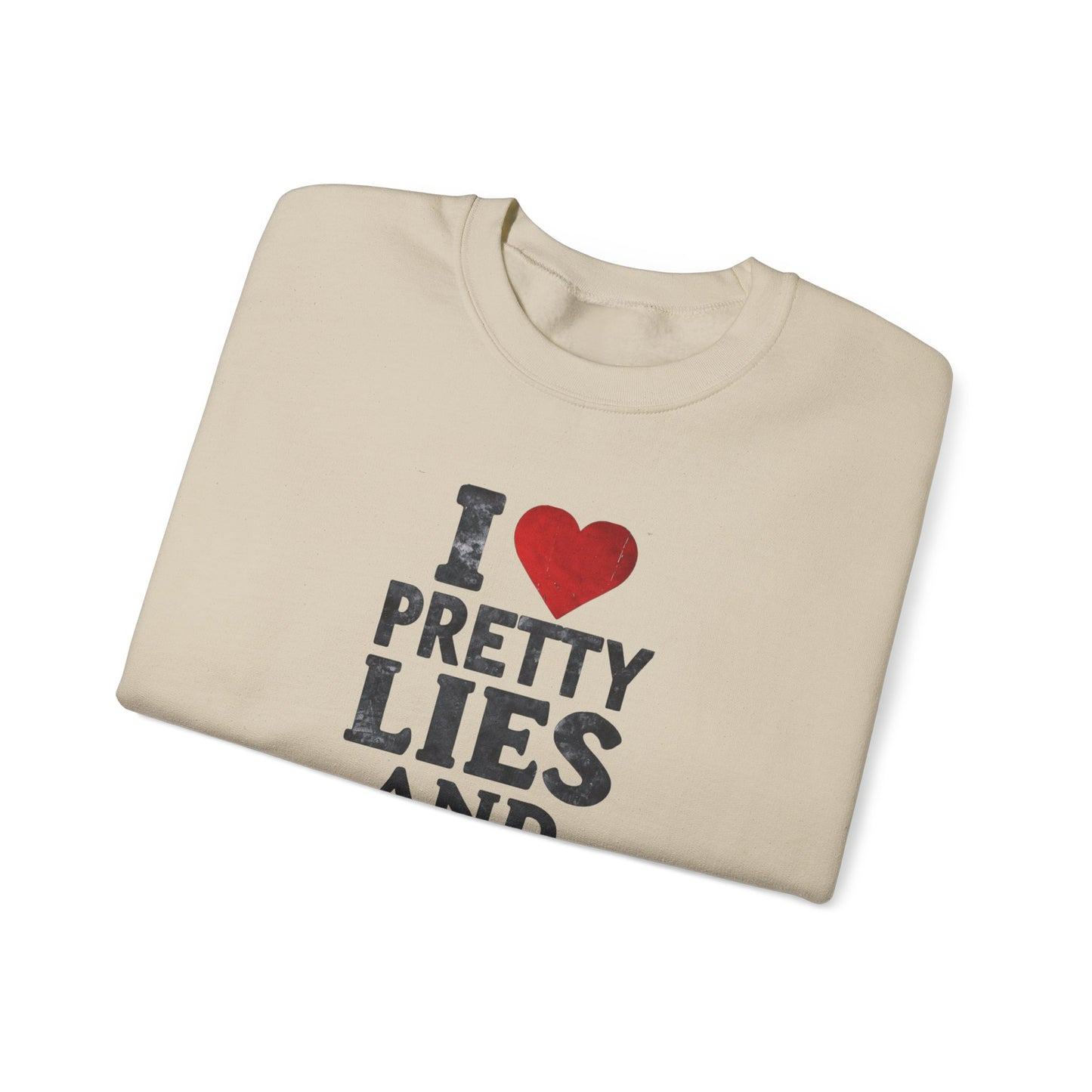 NEW! I Love Pretty Lies and Alibis Unisex Crewneck Sweatshirt - Cozy Casual Fashion