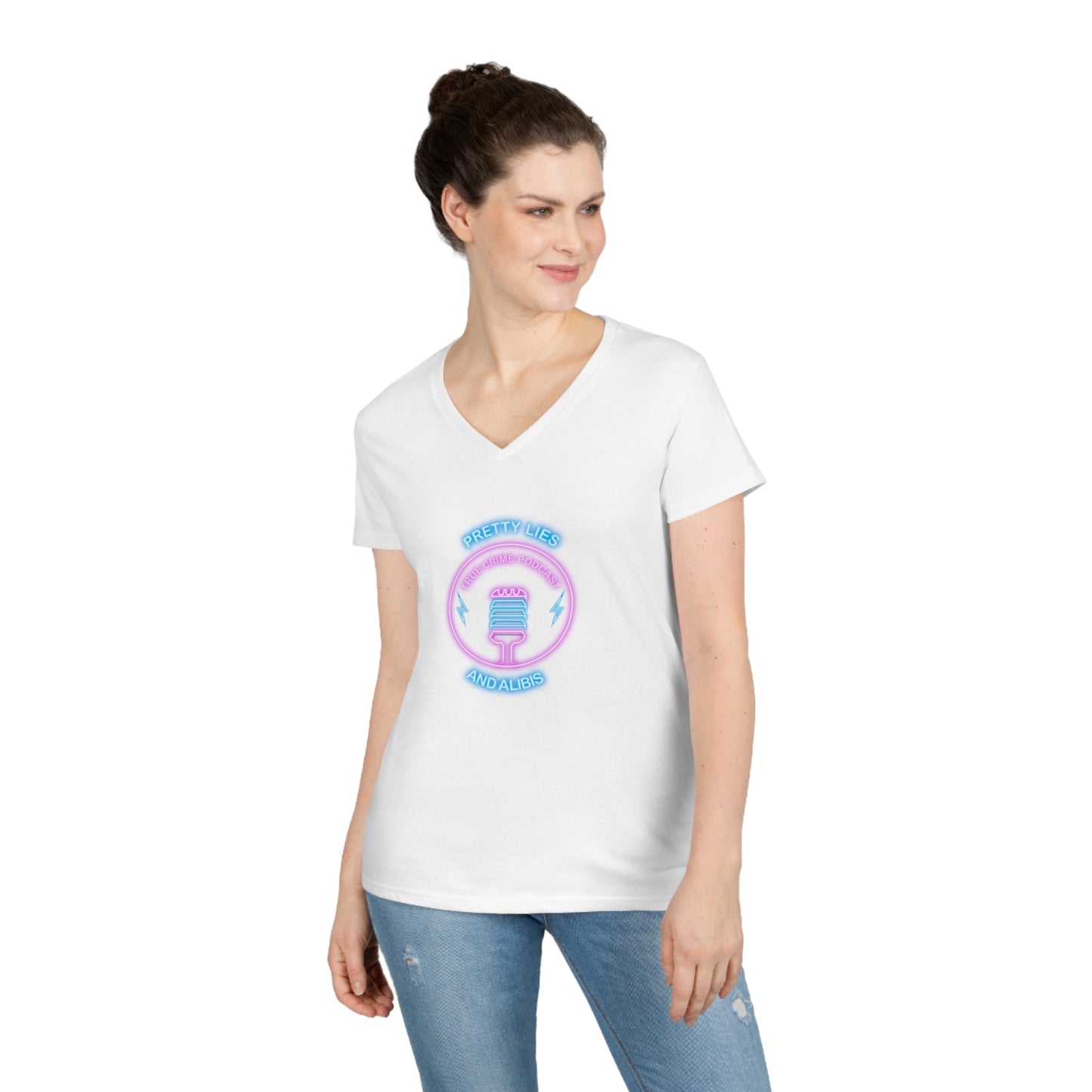 Here For The Alibi Ladies' V-Neck T-Shirt