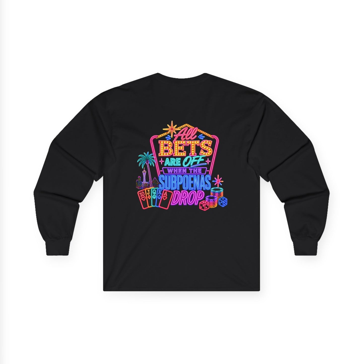 Retro Vegas Crewneck Long Sleeve Tee – "All Bets Are Off" Crime Con 26'