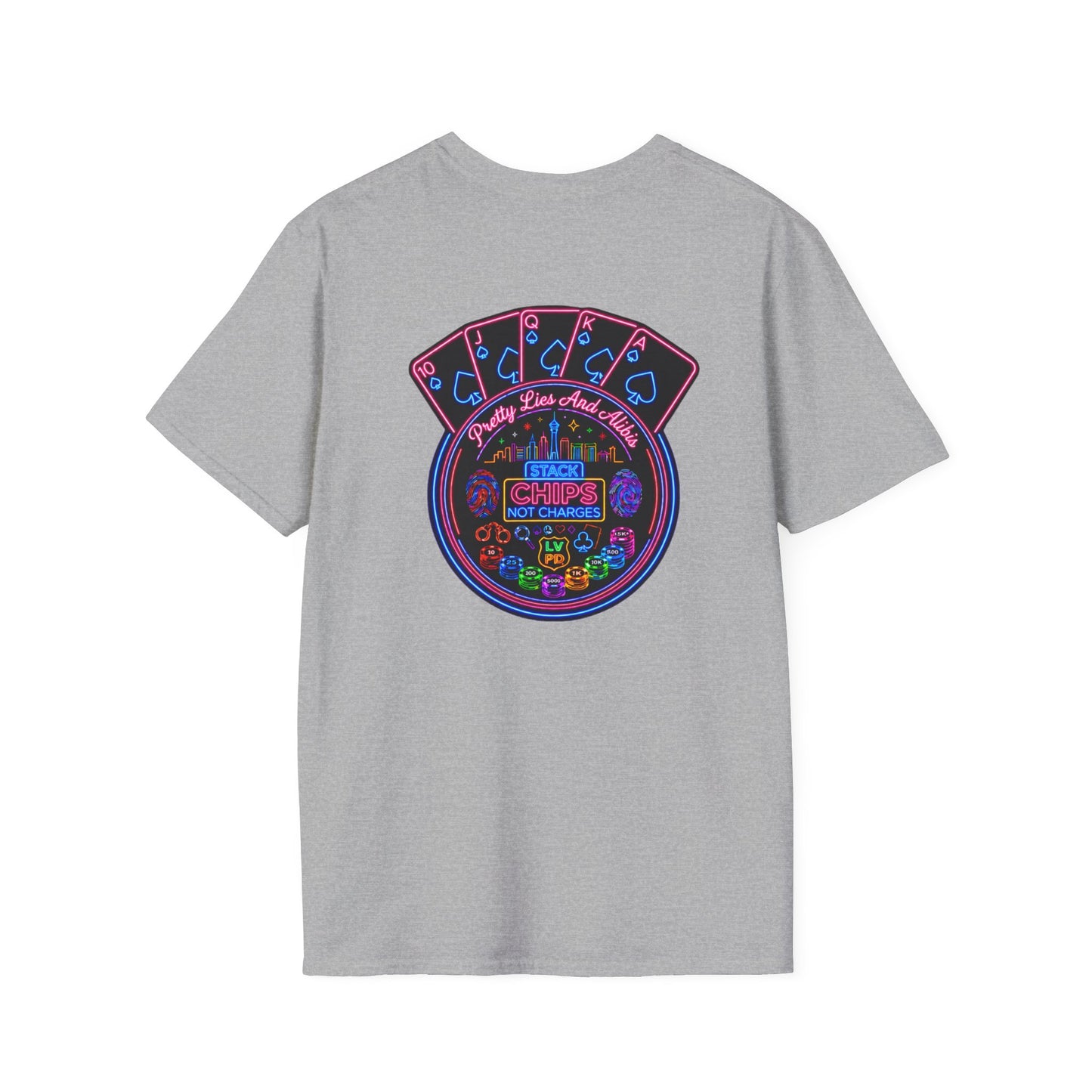 Crew T-Shirt — "Stack Chips Not Charges" Crime Con 26'