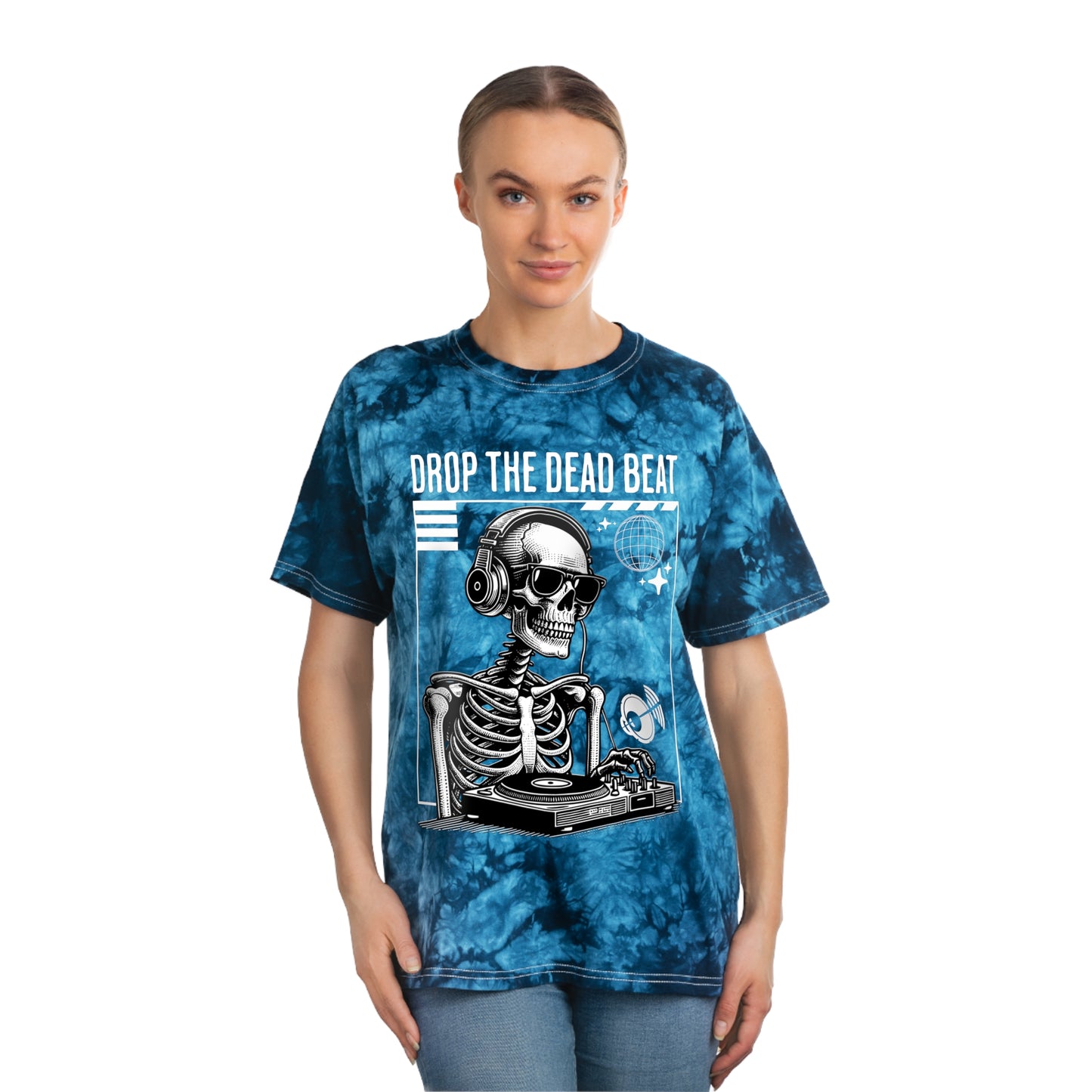 Halloween Drop The Dead Beat Tie-Dye Tee, Crystal