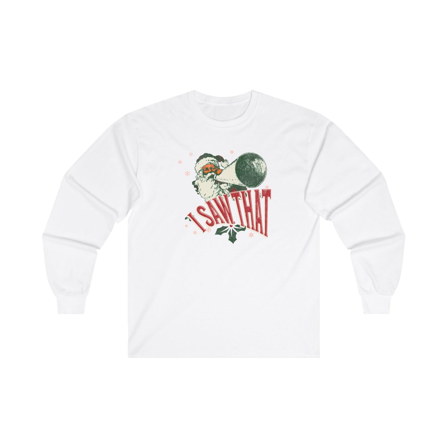 I Saw That Christmas Long Sleeve Tee - Unisex Red Holiday Shirt