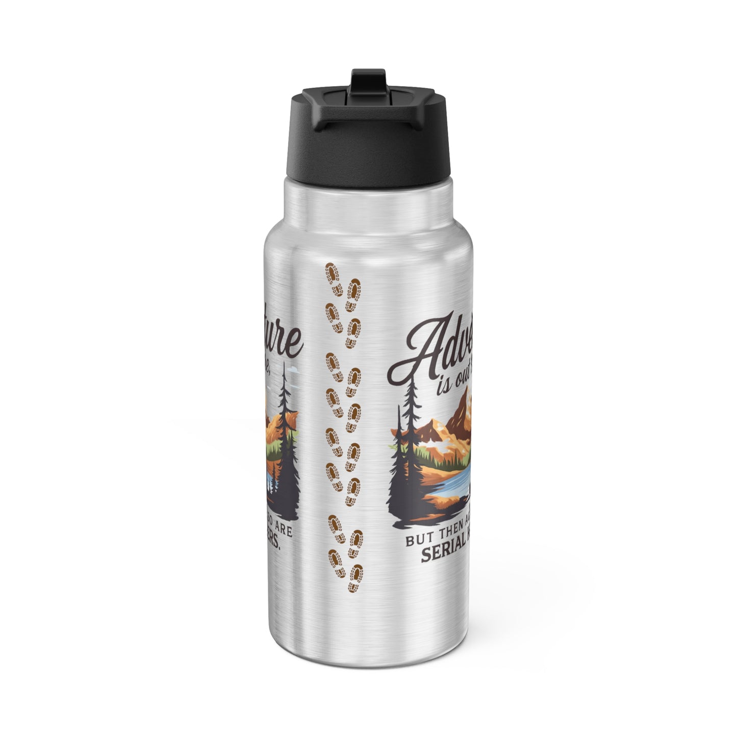 NEW Tumbler — "Adventure is Out There" 32oz Stainless Steel Travel Bottle (Outdoor Camping Design) NEW FUN