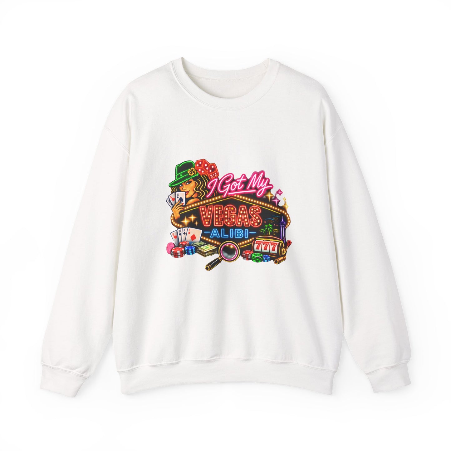 Crewneck Sweatshirt — "I Got My Vegas Alibi" (No Logo)