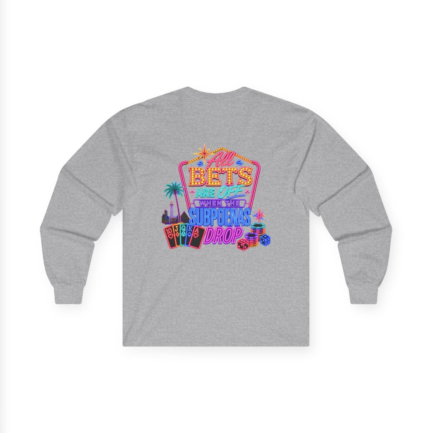 Retro Vegas Crewneck Long Sleeve Tee – "All Bets Are Off" Crime Con 26'
