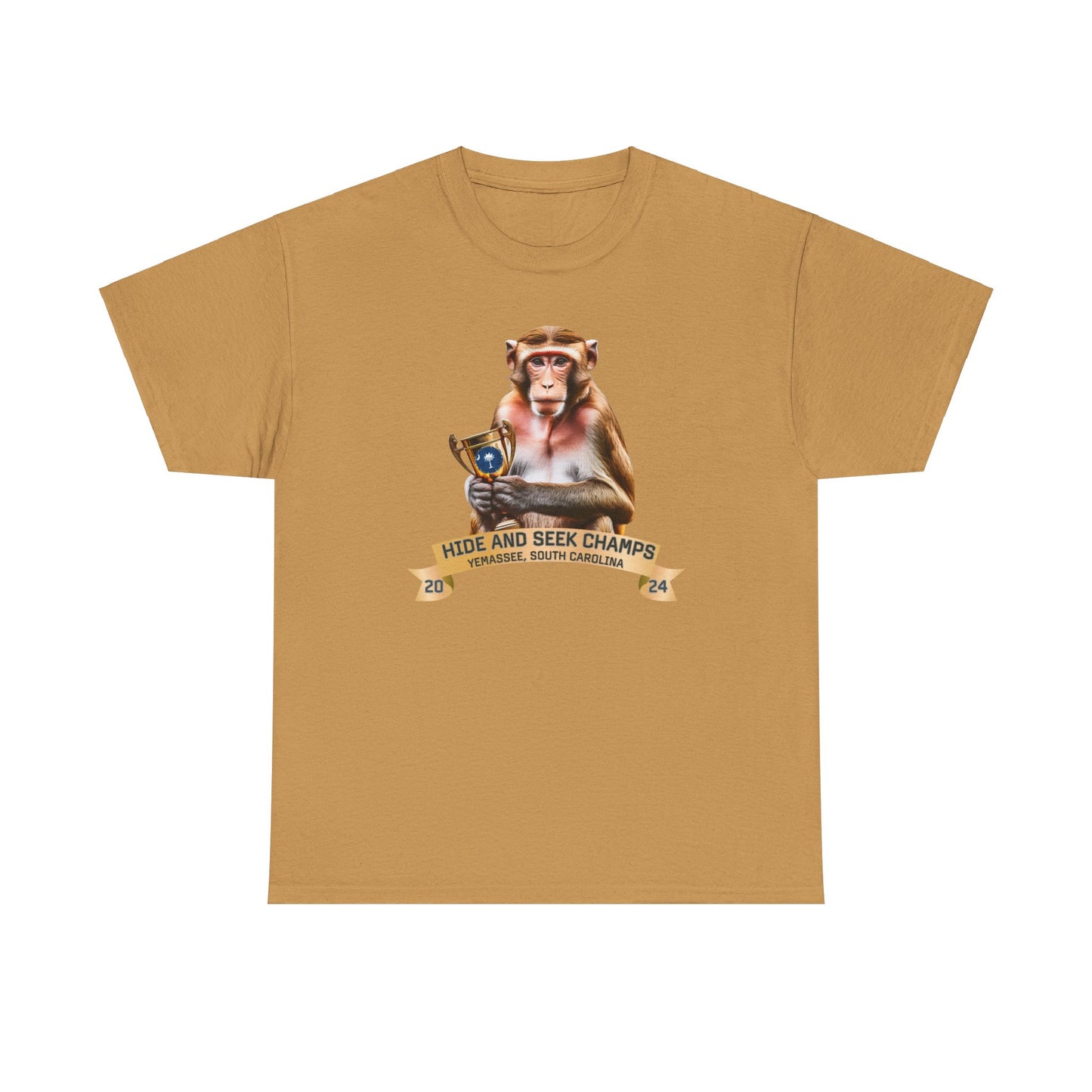 Yemassee Monkeys Hide and Seek Champs Unisex Heavy Cotton Tee