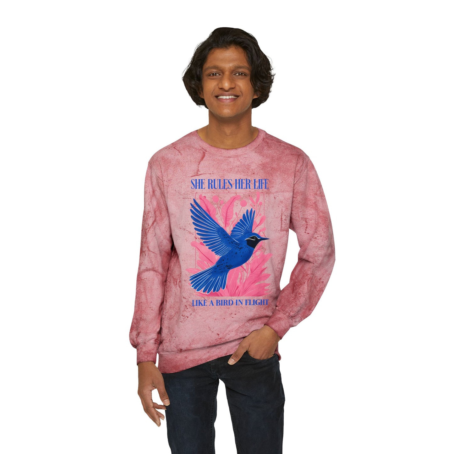 LYRICS - She Rules Her Life Like A Bird In Flight  Graphic Crewneck Sweatshirt NEW