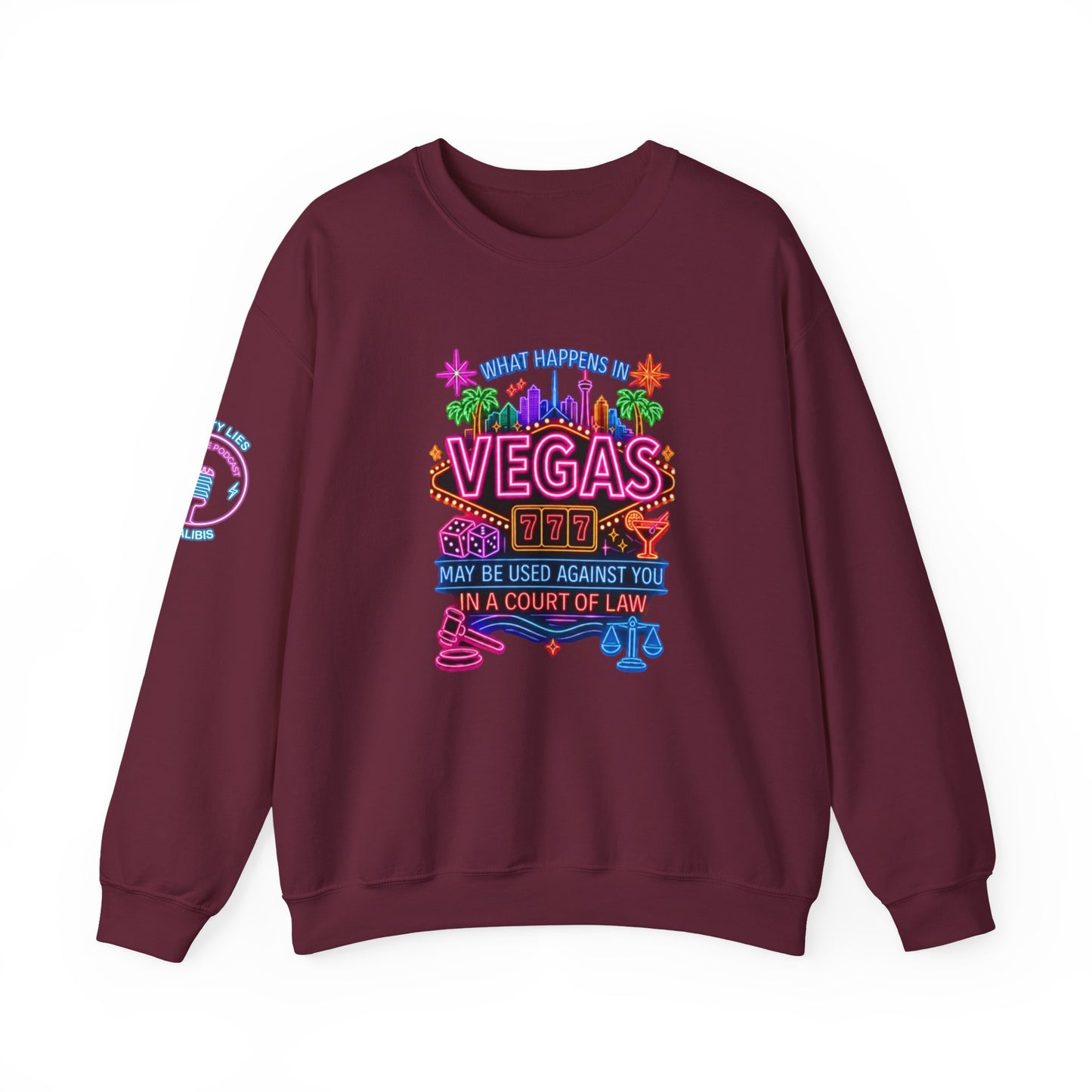 Las Vegas Neon "What Happens In Vegas" Crime Con 26' (Design 2)  Crewneck Sweatshirt