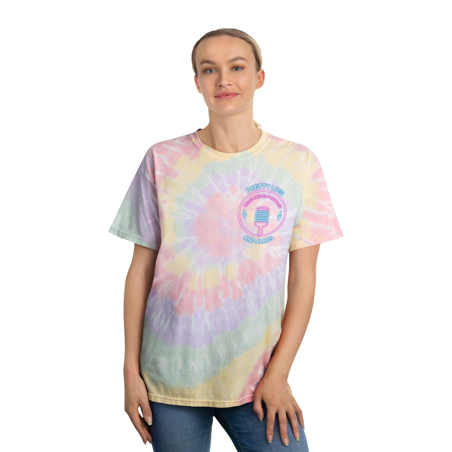 Pastel Spiral Tie-Dye Tee — "Stack Chips Not Charges" Crime Con 26'