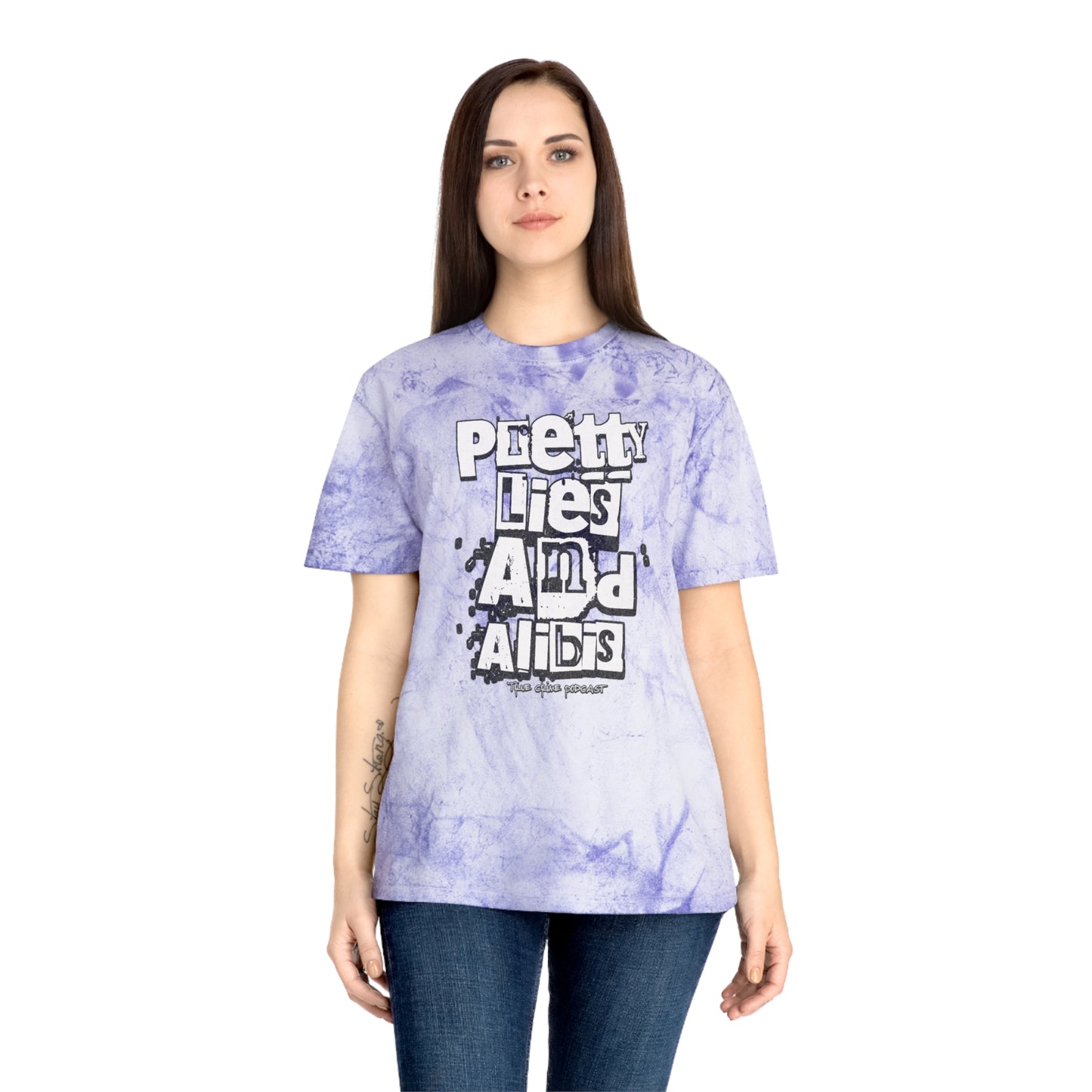 Pretty Lies Ransom Unisex Color Blast T-Shirt - "Pretty Lies and Alibis" Graphic Tee