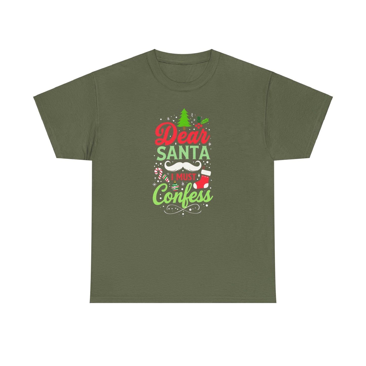 New!  Christmas Unisex Heavy Cotton Tee - 'Dear Santa, I Must Confess'