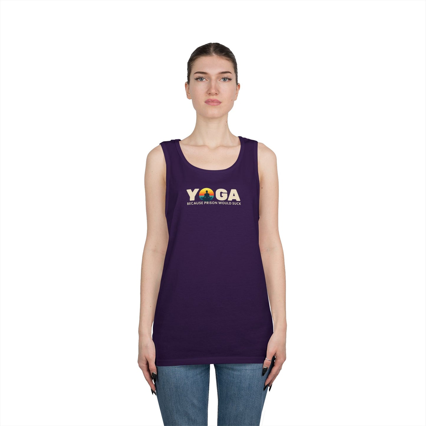 Yoga Because Prison Would Suck Unisex Heavy Cotton Tank Top