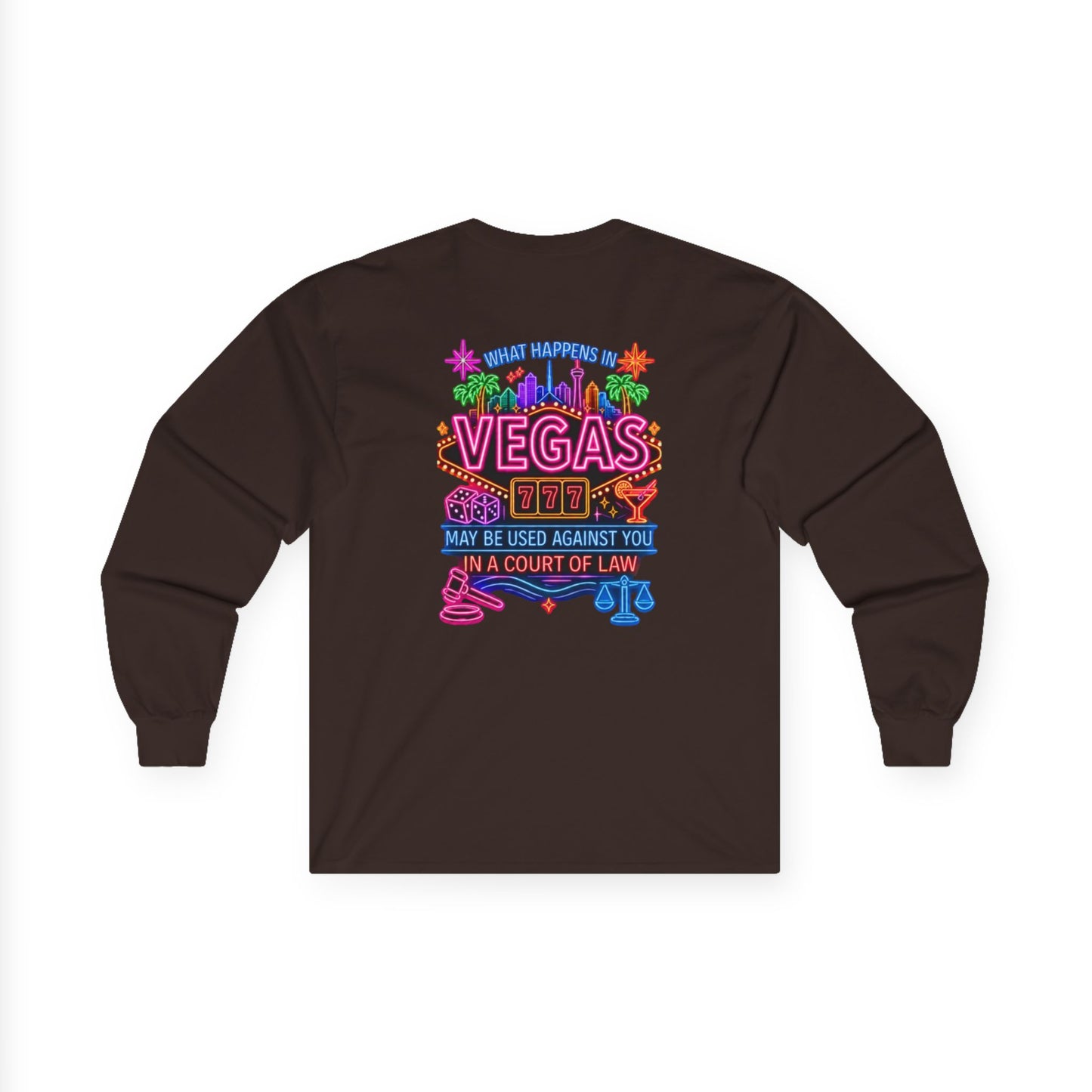Neon 'What Happens in Vegas' Long Sleeve Tee -Crime Con 26'