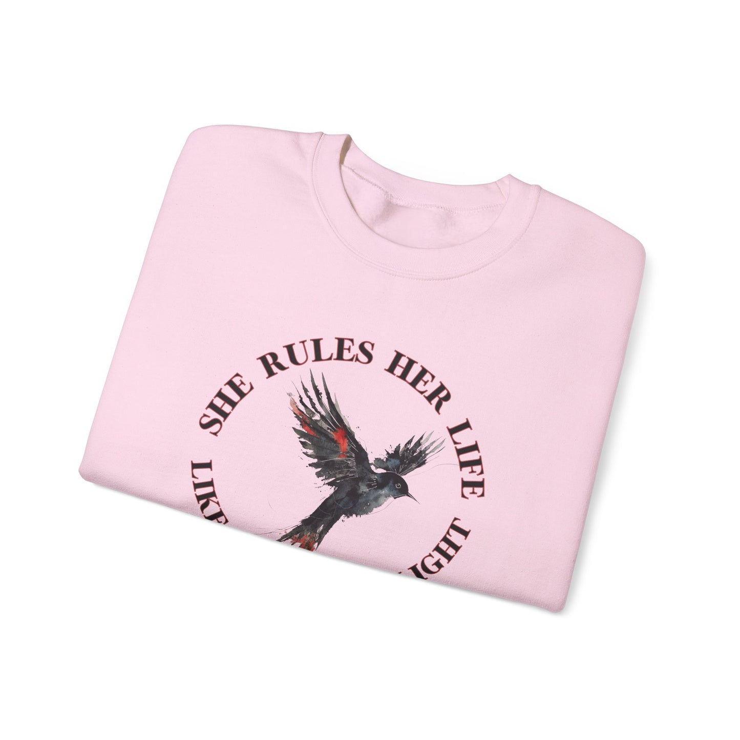 Lyrics Empowering Women's Crewneck Sweatshirt - 'She Rules Her Life'