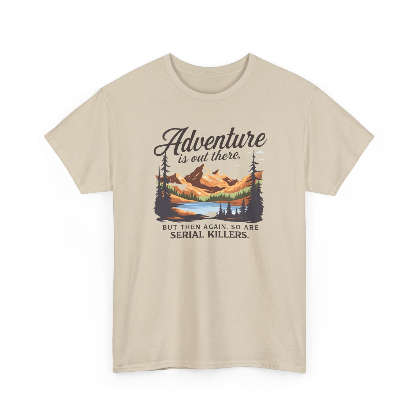 Adventure Is Out There Tee — Retro Mountain Camping Graphic T‑Shirt
