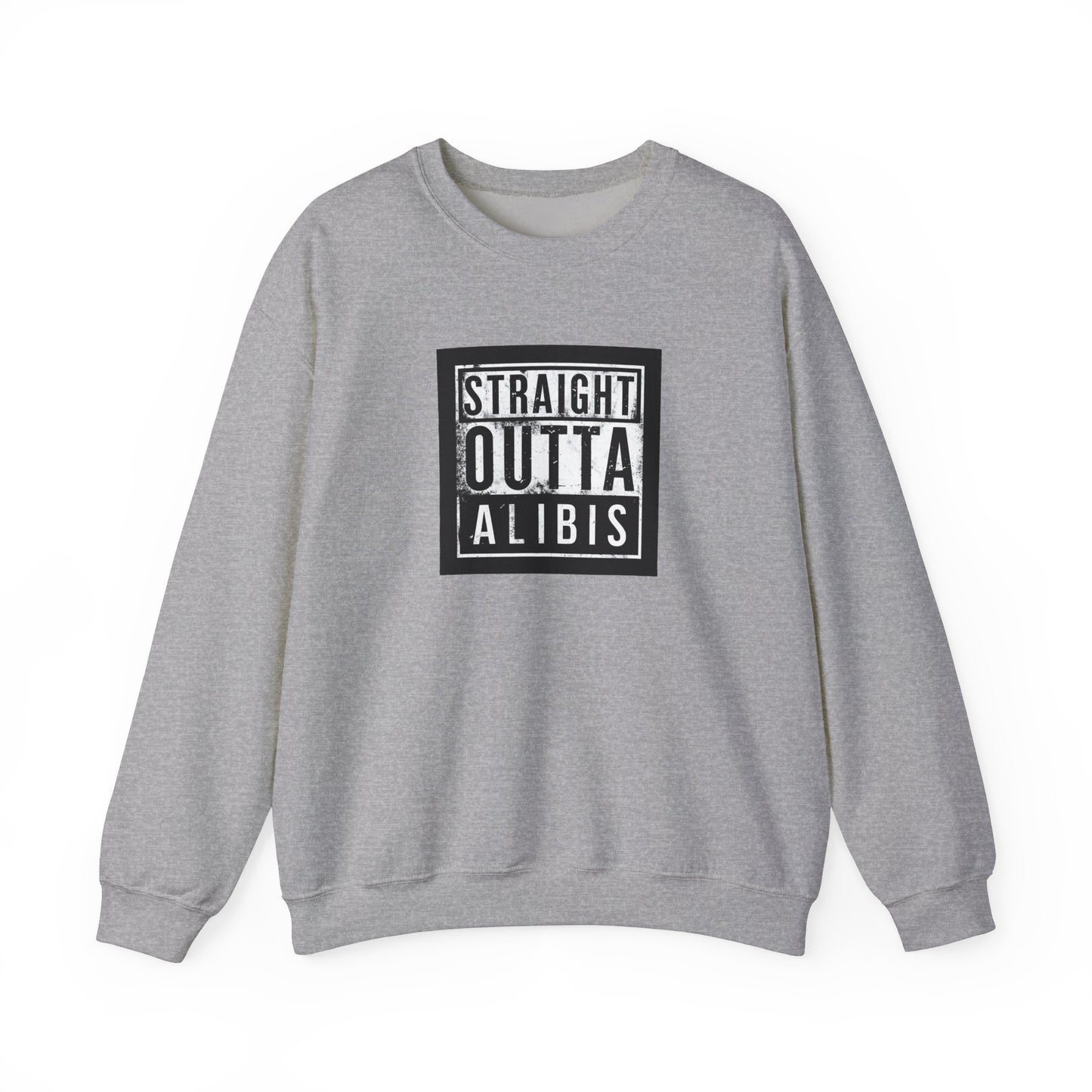 NEW! Retro Straight Outta Alibis Unisex Heavy Blend™ Crewneck Sweatshirt - Fun & Casual Fashion