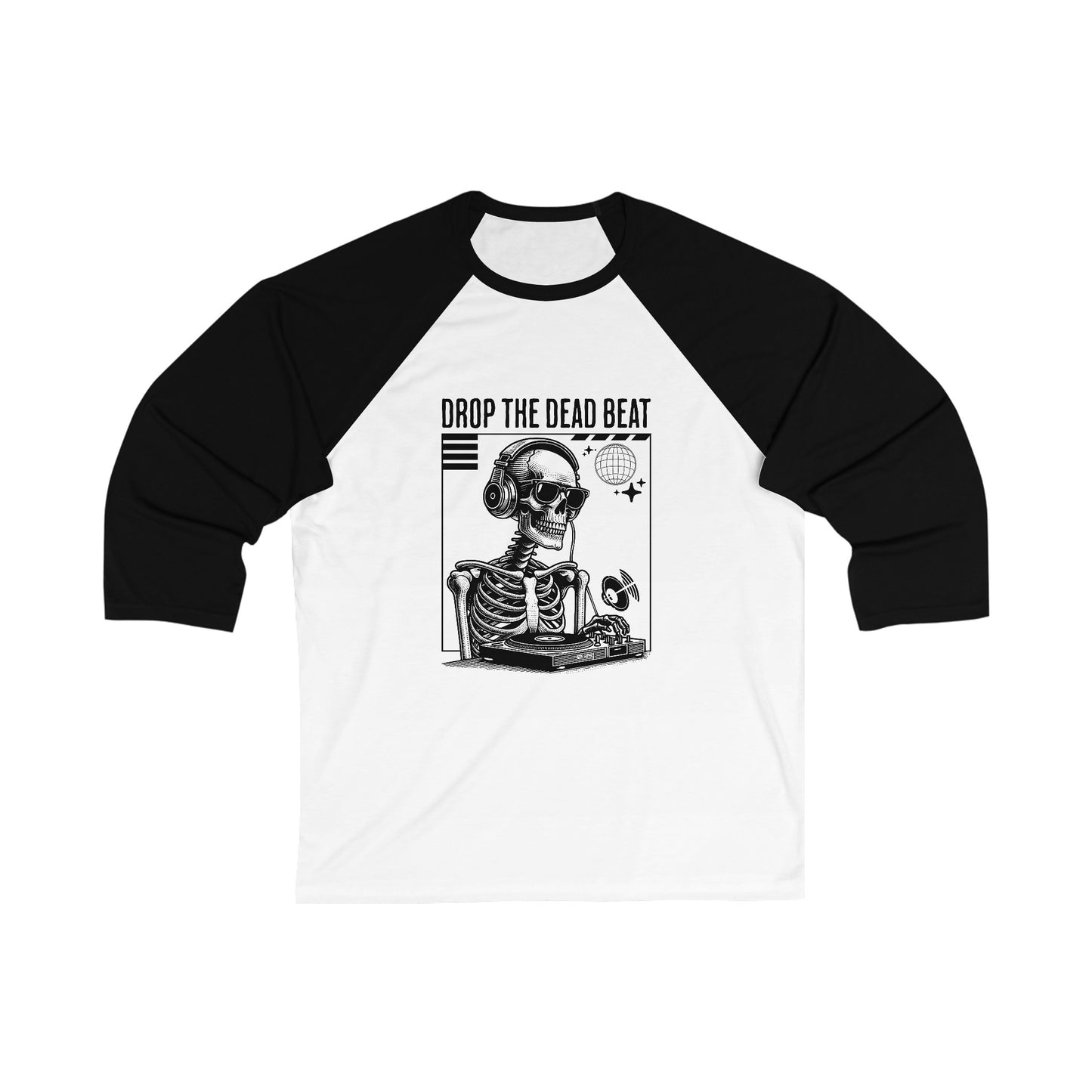 Halloween Drop The Dead Beat Unisex 3\4 Sleeve Baseball Tee