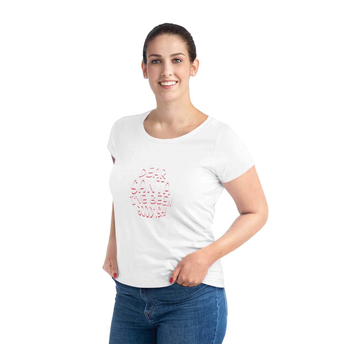 Women’s Christmas T-Shirt - "Dear Santa, I’ve Been Good(ish)!"