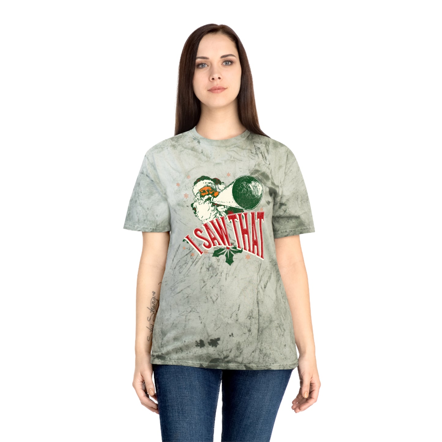 Unisex Color Blast Christmas T-Shirt - 'I Saw That' Design for Holiday Cheer