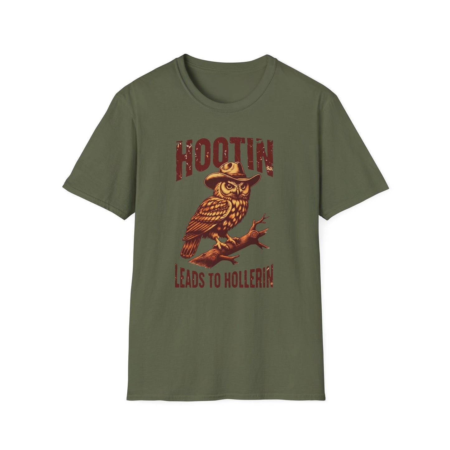 Hootin' Leads to Hollerin Owl T-Shirt — Vintage Graphic Tee NEW