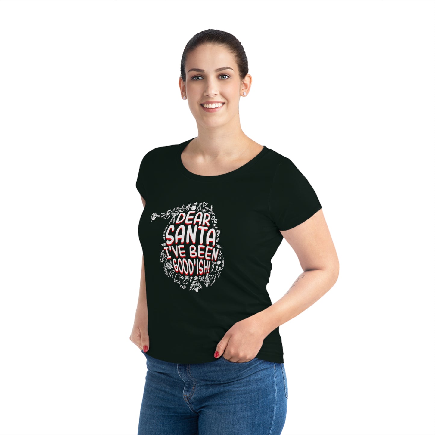 Women’s Christmas T-Shirt - "Dear Santa, I’ve Been Good(ish)!"