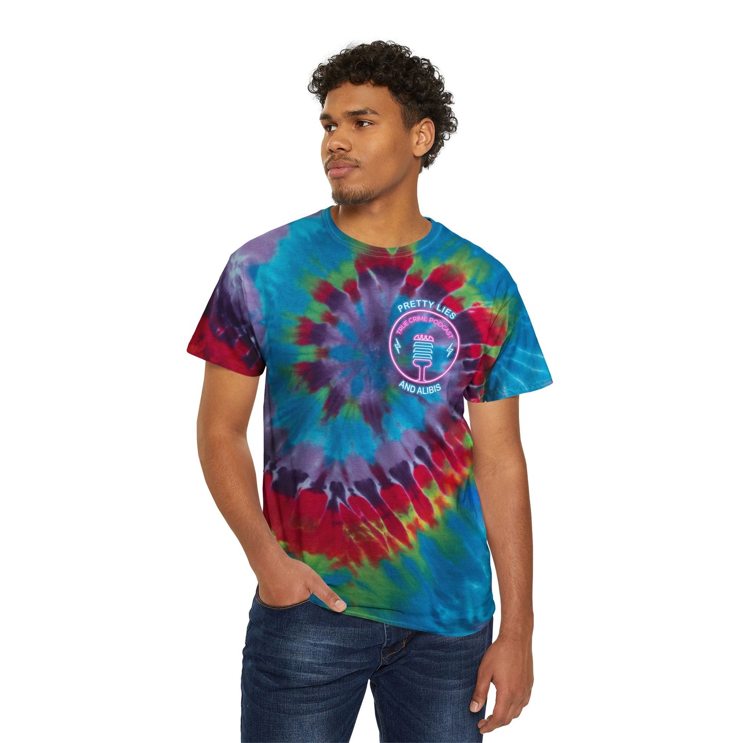 Pastel Spiral Tie-Dye Tee — "Stack Chips Not Charges" Crime Con 26'