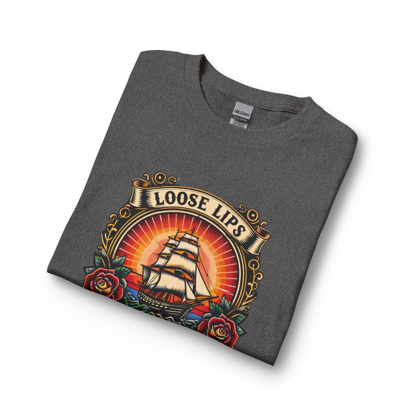 NEW Loose Lips Sink Ships Long Sleeve Tee — Vintage Tattoo Graphic
