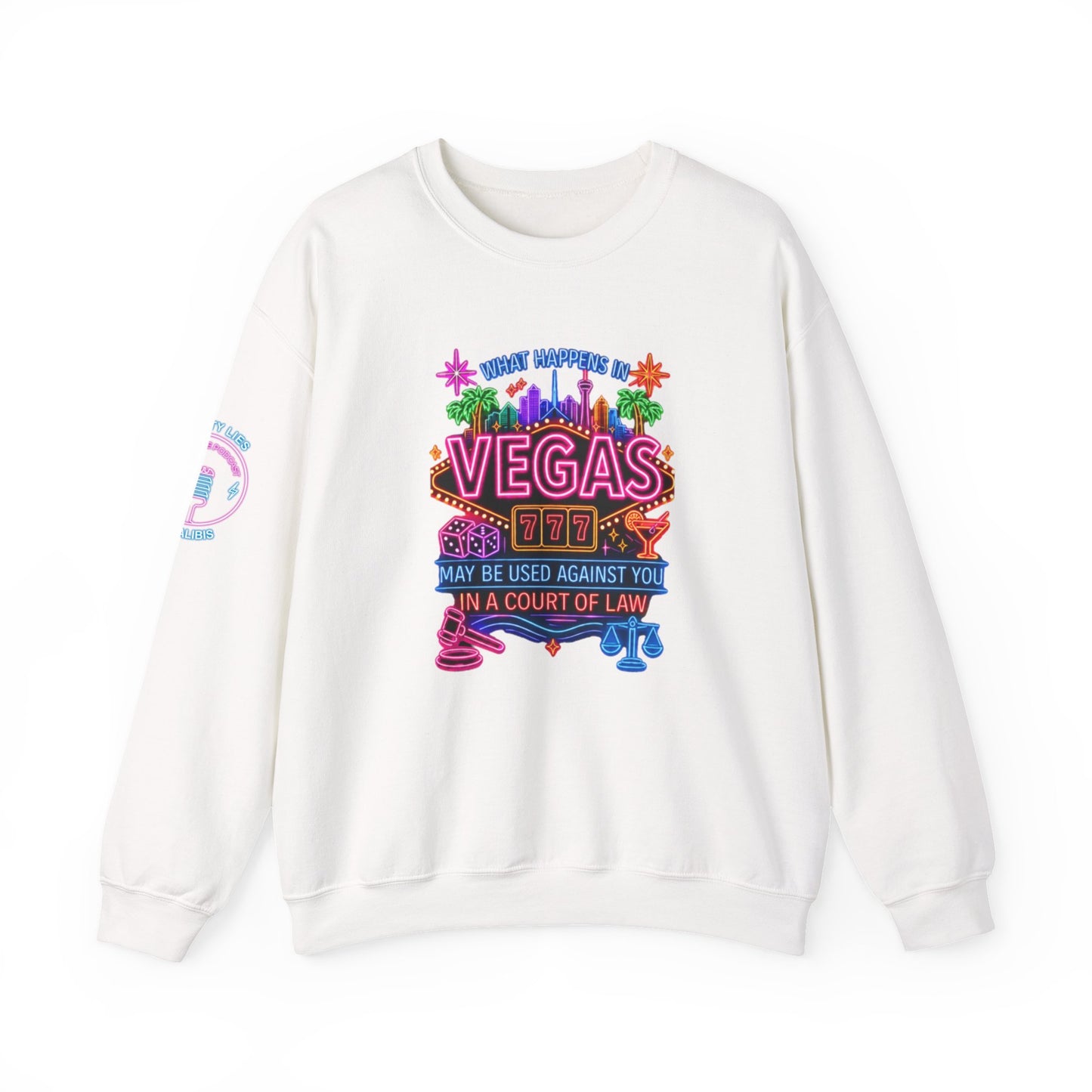 Las Vegas Neon "What Happens In Vegas" Crime Con 26' (Design 2)  Crewneck Sweatshirt