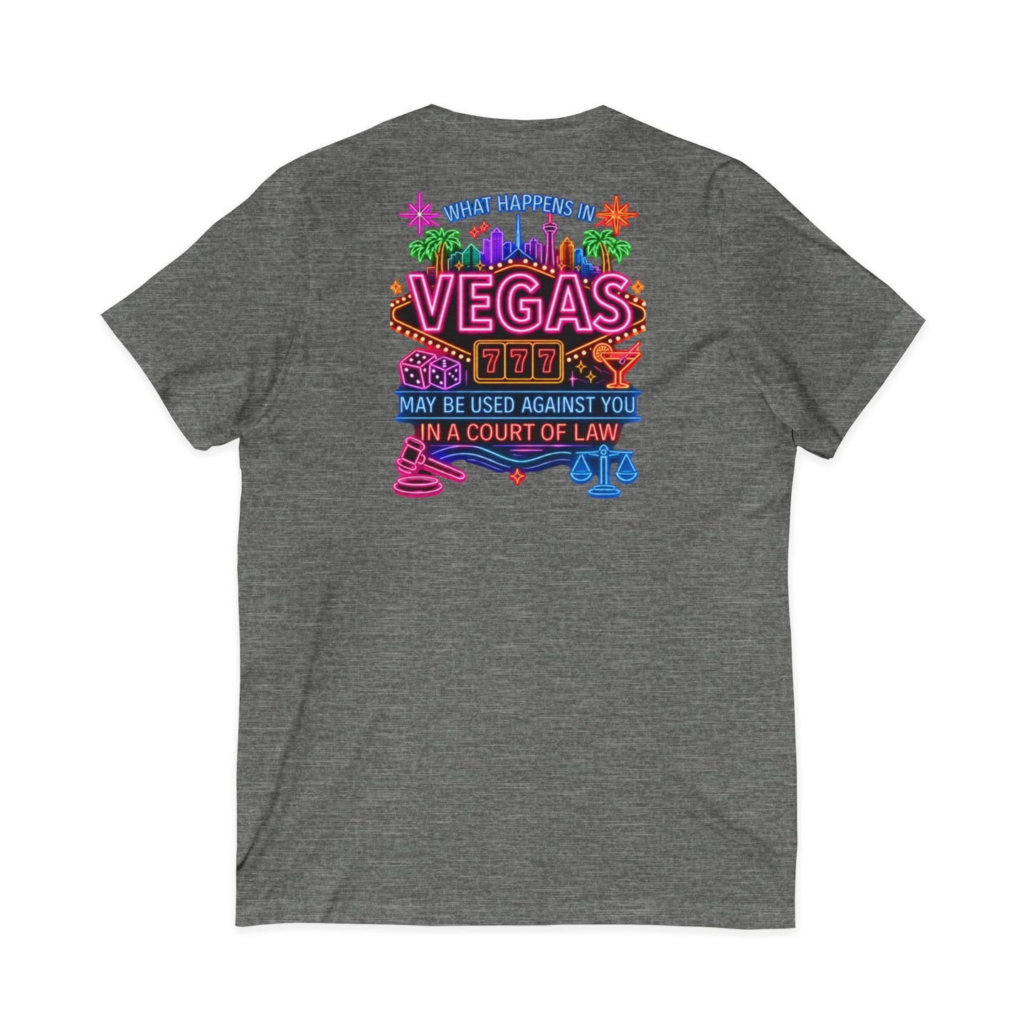V-Neck Tee – "What Happens In Vegas" Crime Con 26' (Design 2)