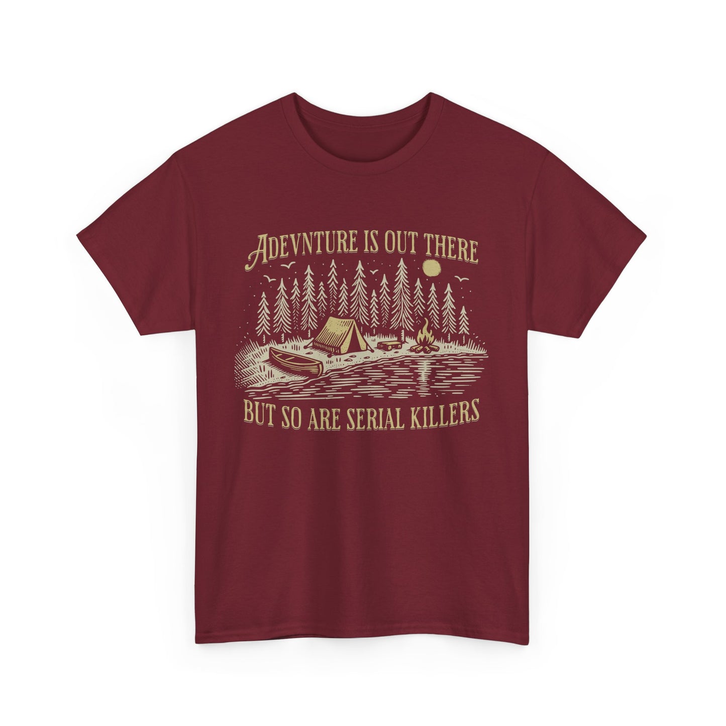 Adventure Is Out There Unisex Heavy Cotton Tee - Funny Outdoor Shirt