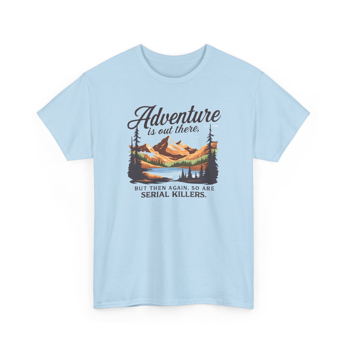 Adventure Is Out There Tee — Retro Mountain Camping Graphic T‑Shirt