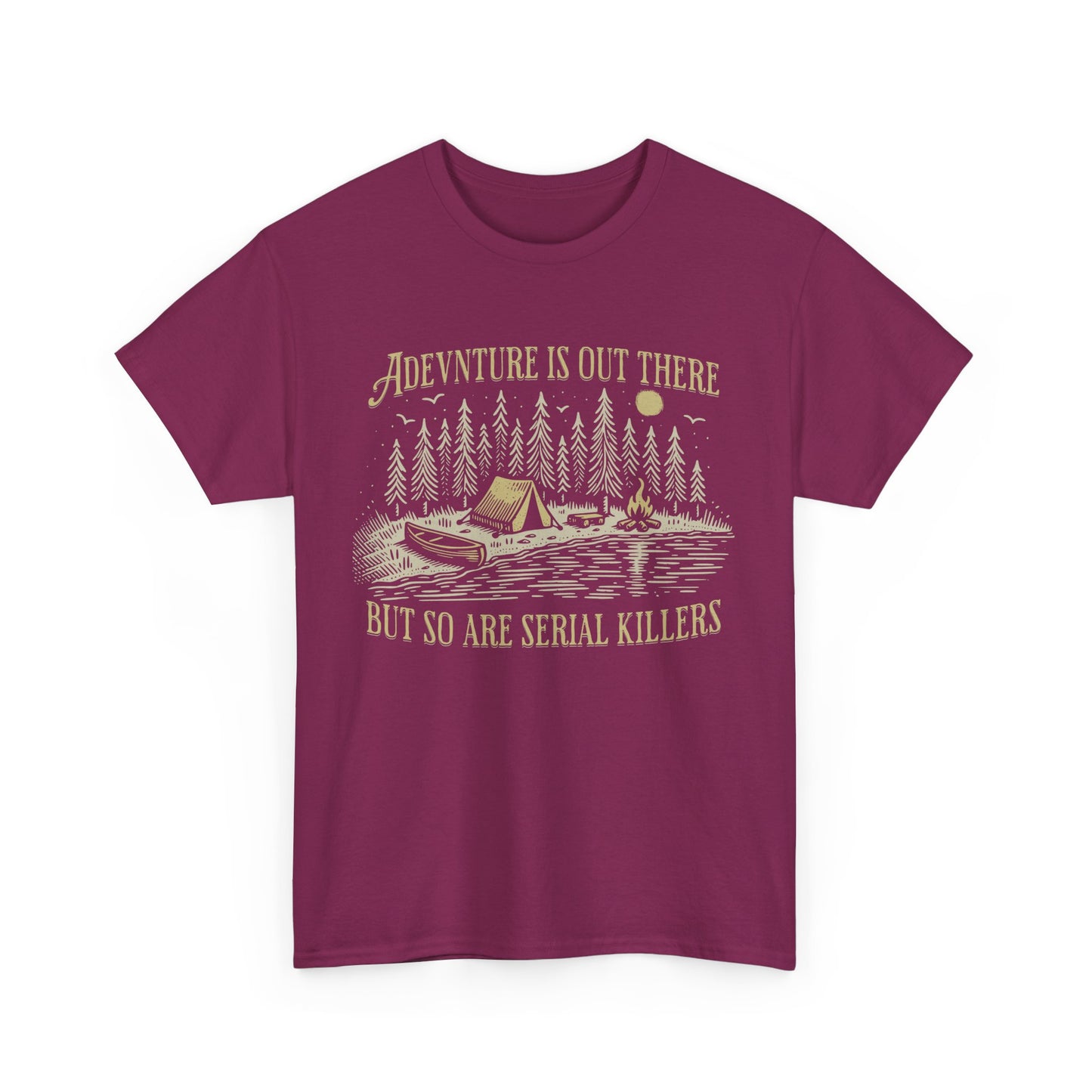 Adventure Is Out There Unisex Heavy Cotton Tee - Funny Outdoor Shirt