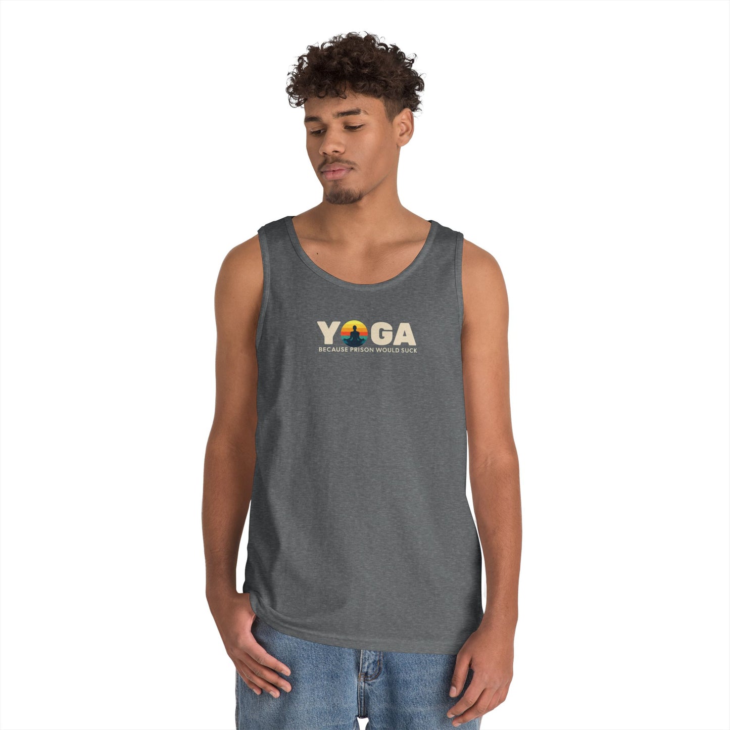 Yoga Because Prison Would Suck Unisex Heavy Cotton Tank Top