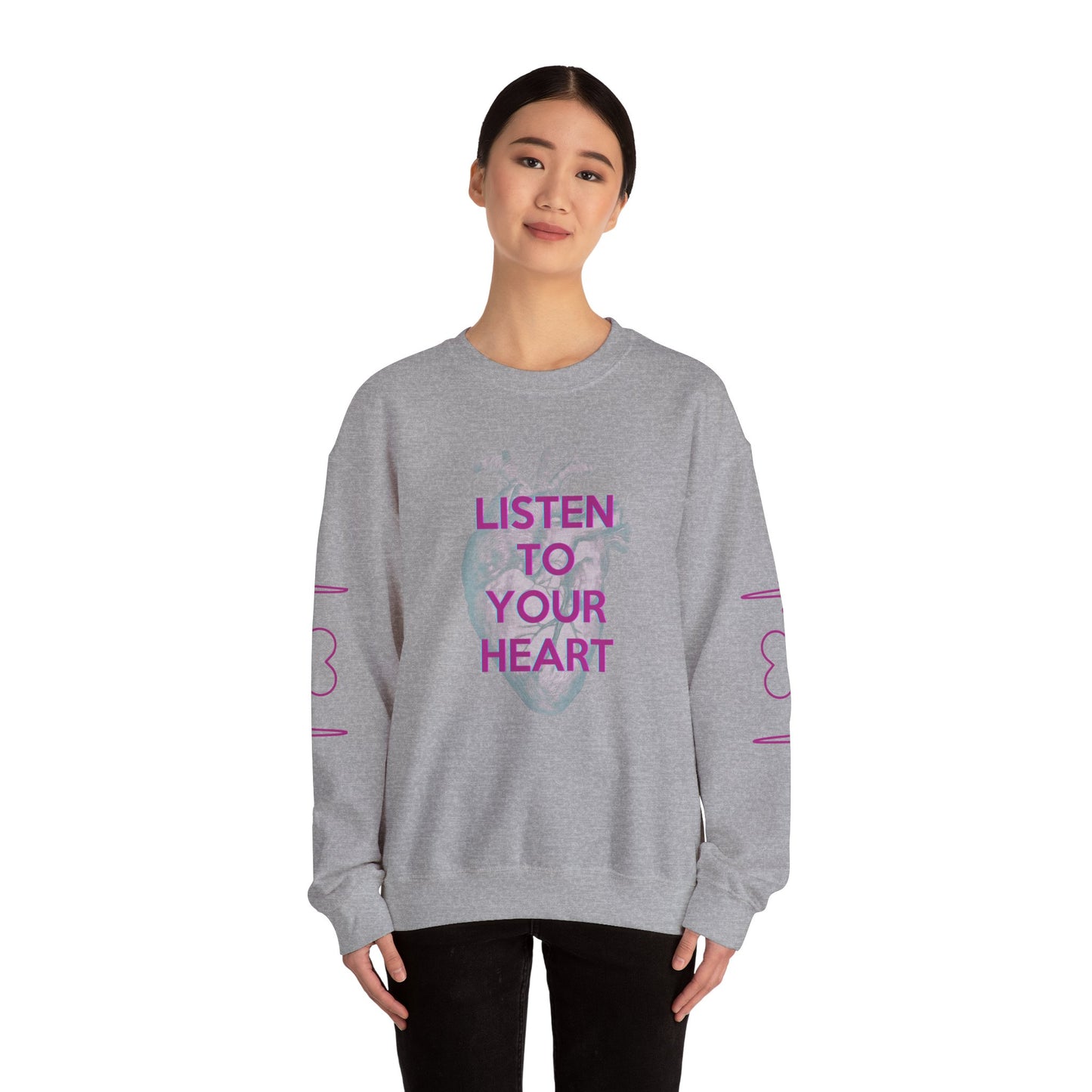 NEW Listen To Your Heart Unisex Heavy Blend™ Crewneck Sweatshirt