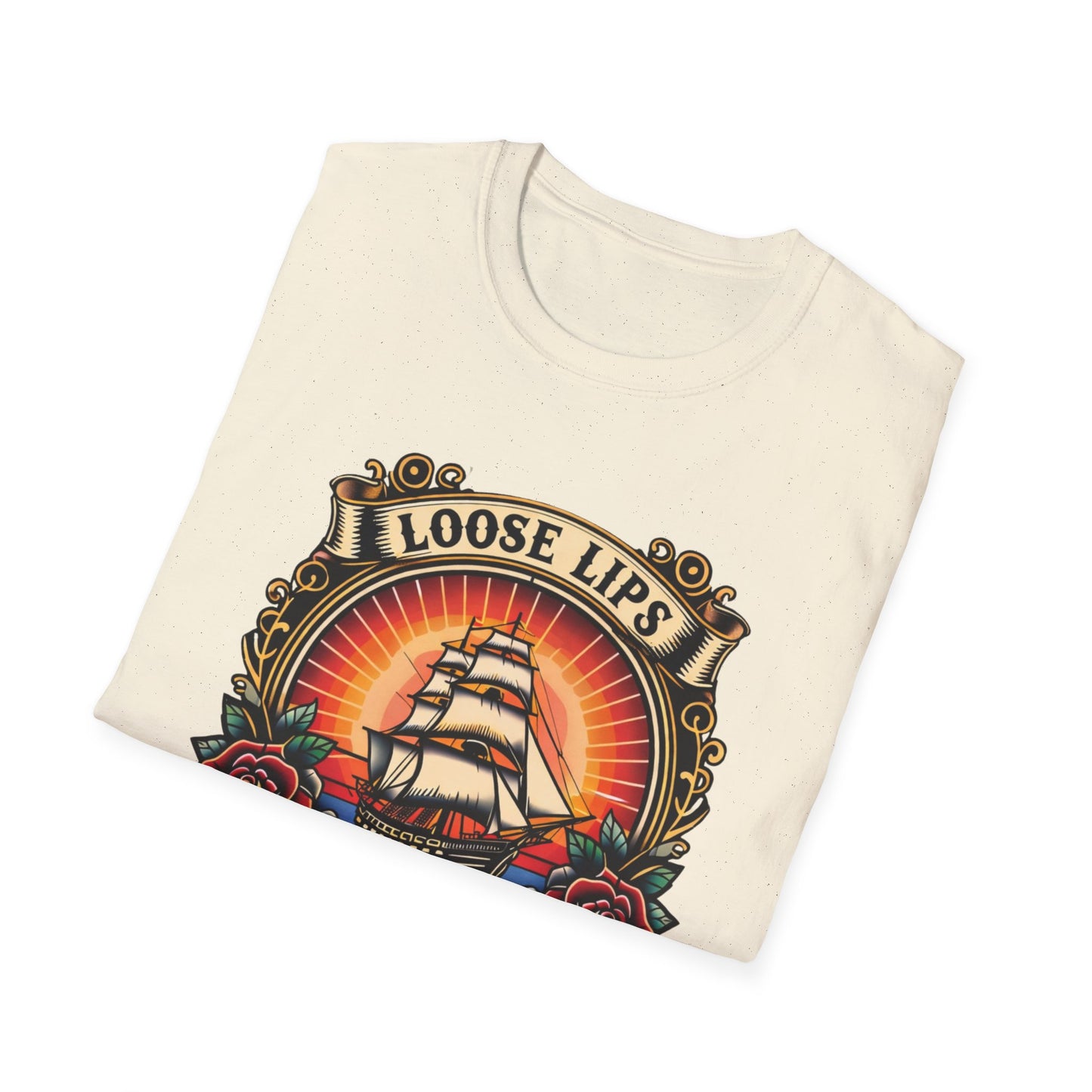 Loose Lips Sink Ships T-Shirt — Vintage Tattoo Tee new