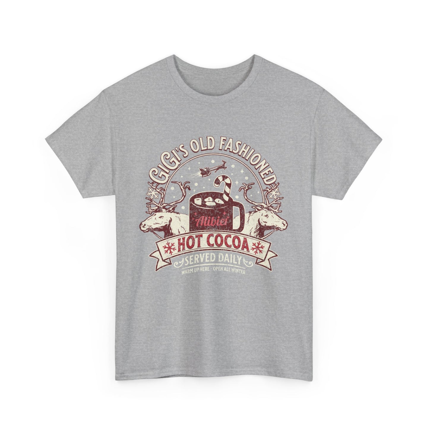 Christmas Vintage Hot Cocoa Unisex Heavy Cotton Tee - Perfect for Winter and Holiday Cheer