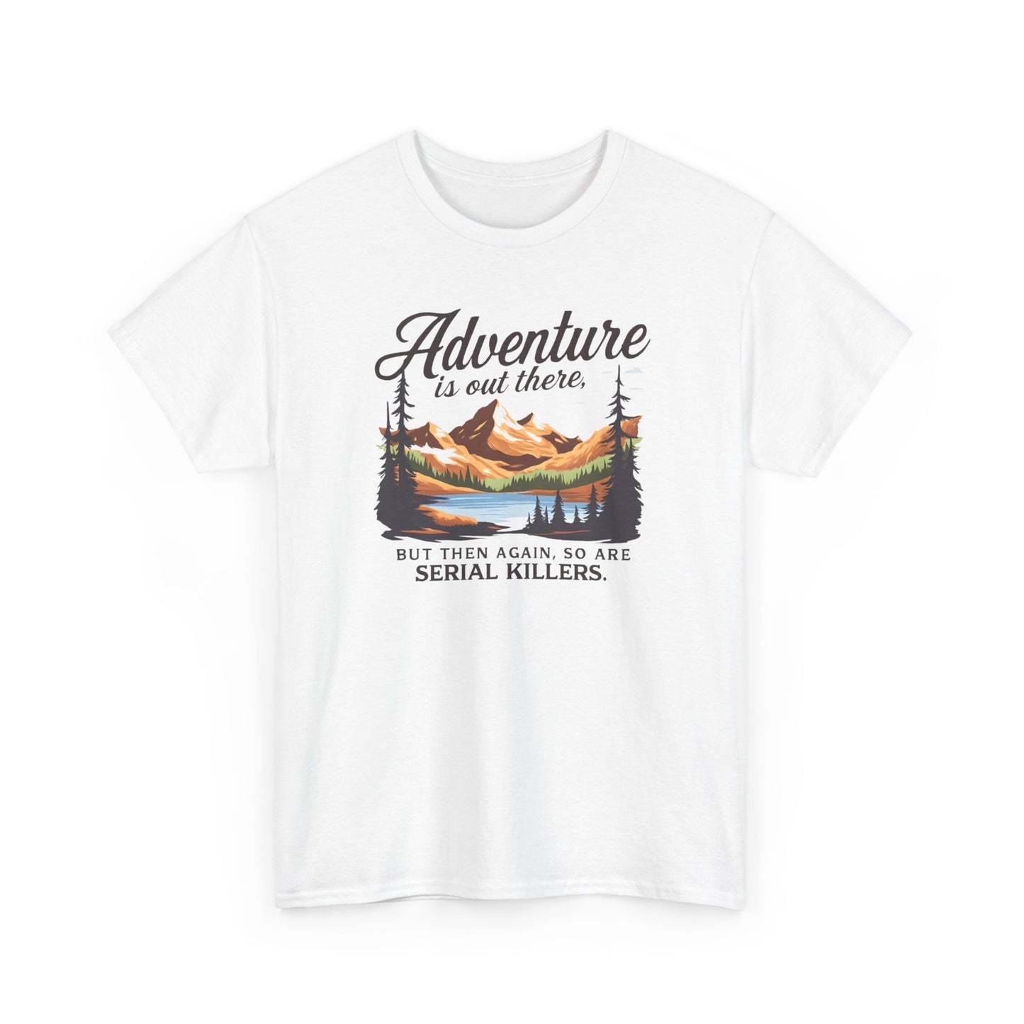 Adventure Is Out There Tee — Retro Mountain Camping Graphic T‑Shirt