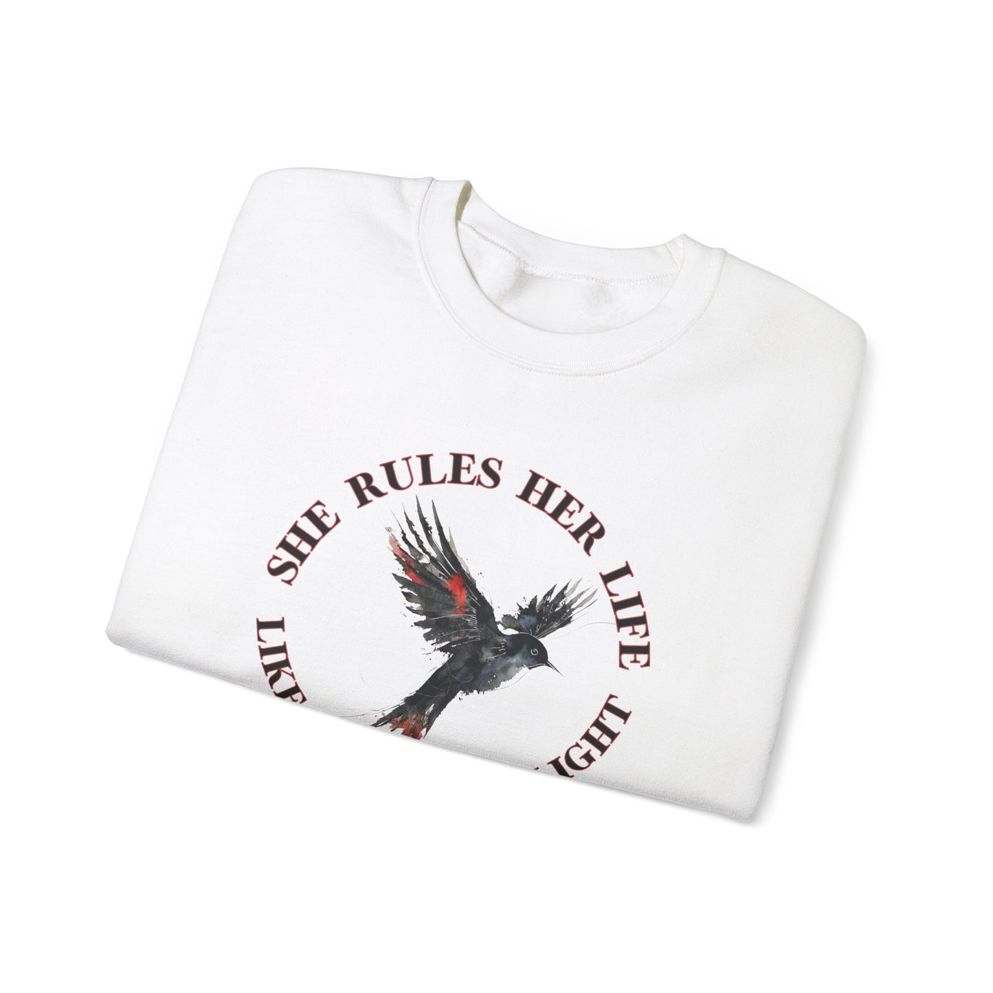 Lyrics Empowering Women's Crewneck Sweatshirt - 'She Rules Her Life'