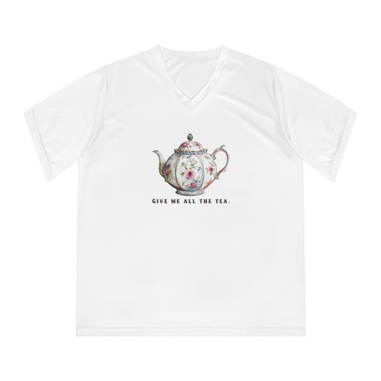 All The Tea Women's Performance V-Neck T-Shirt