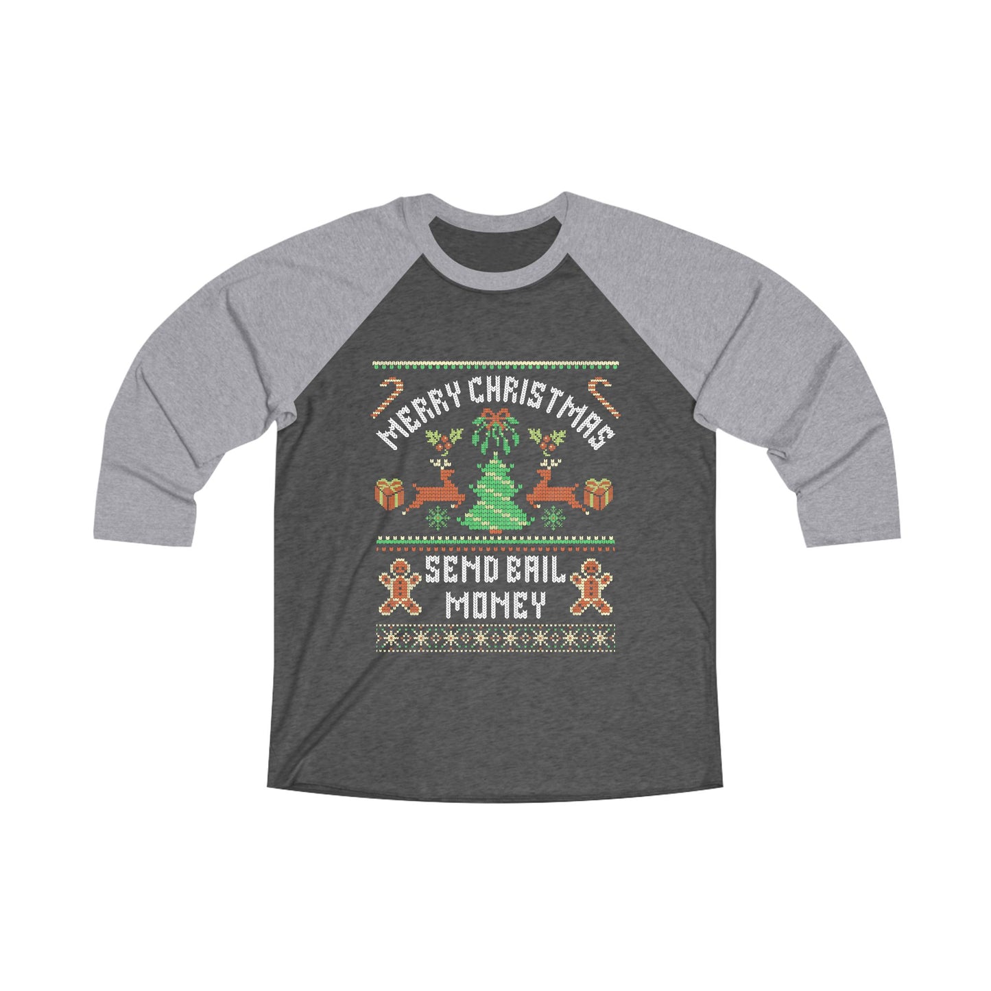 NEW Merry Christmas Send Beer Money Raglan Tee