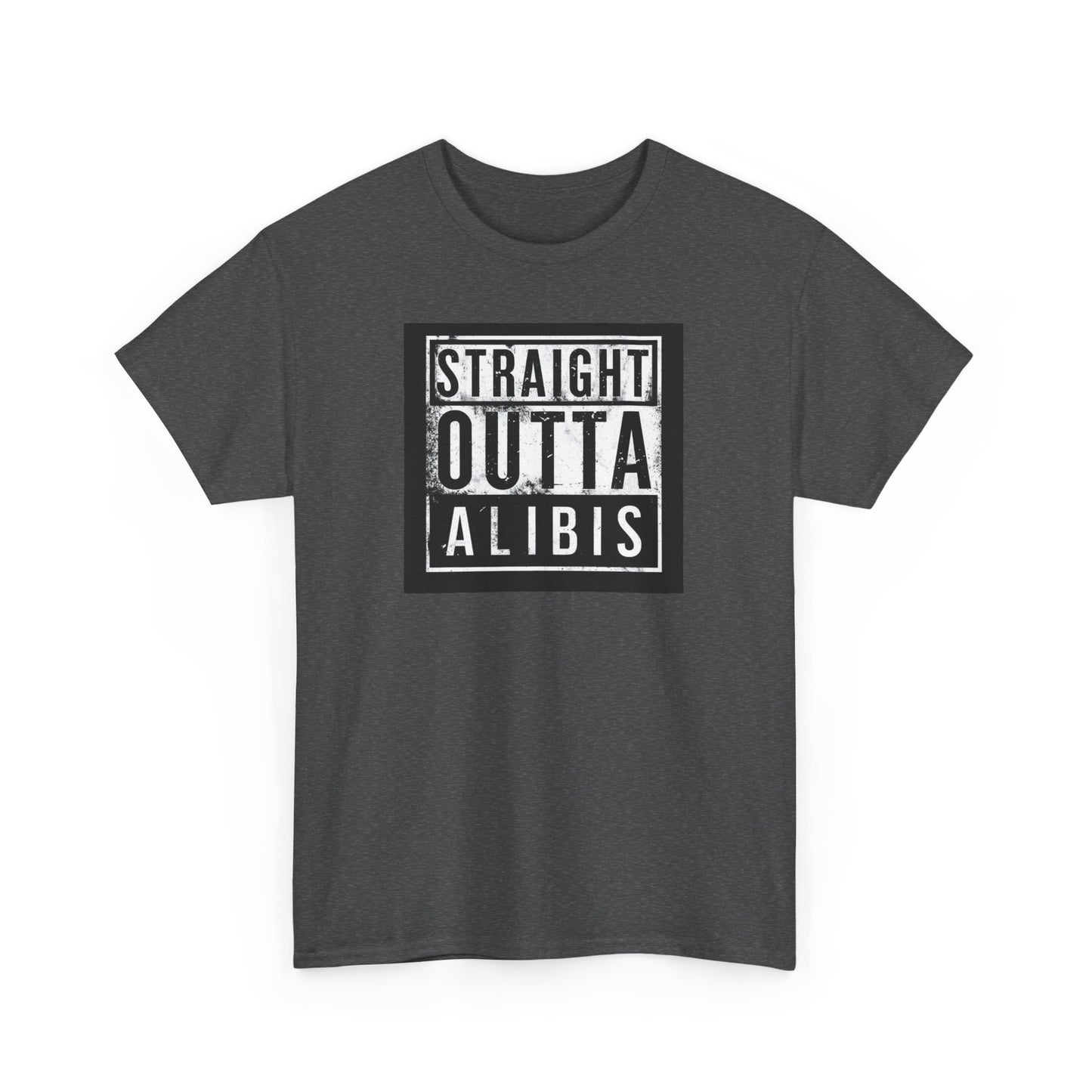 NEW! Retro Straight Outta Alibis Unisex Heavy Cotton Tee - Casual Streetwear T-Shirt