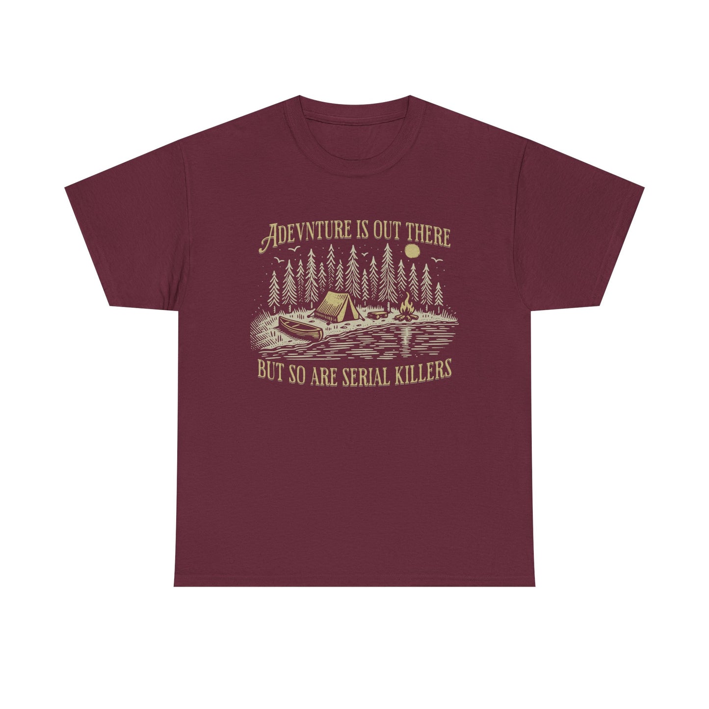 Adventure Is Out There Unisex Heavy Cotton Tee - Funny Outdoor Shirt