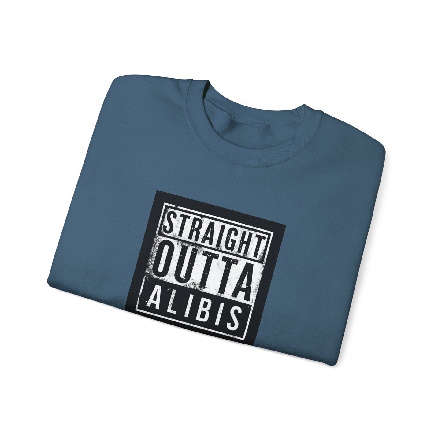 NEW! Retro Straight Outta Alibis Unisex Heavy Blend™ Crewneck Sweatshirt - Fun & Casual Fashion