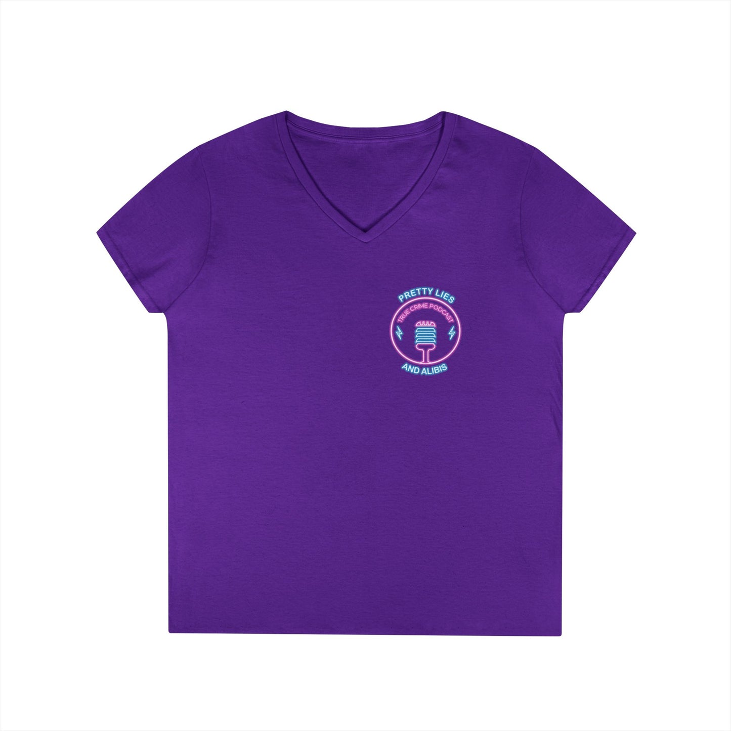 ' V-Neck T-Shirt — "What Happens in Vegas" Crime Con 26' Neon Graphic V-Neck Tee