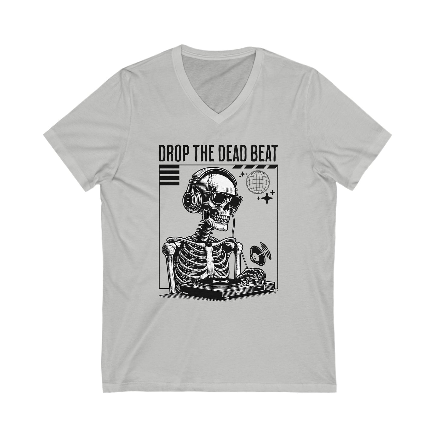 Halloween Drop The Dead Beat Unisex Jersey Short Sleeve V-Neck Tee