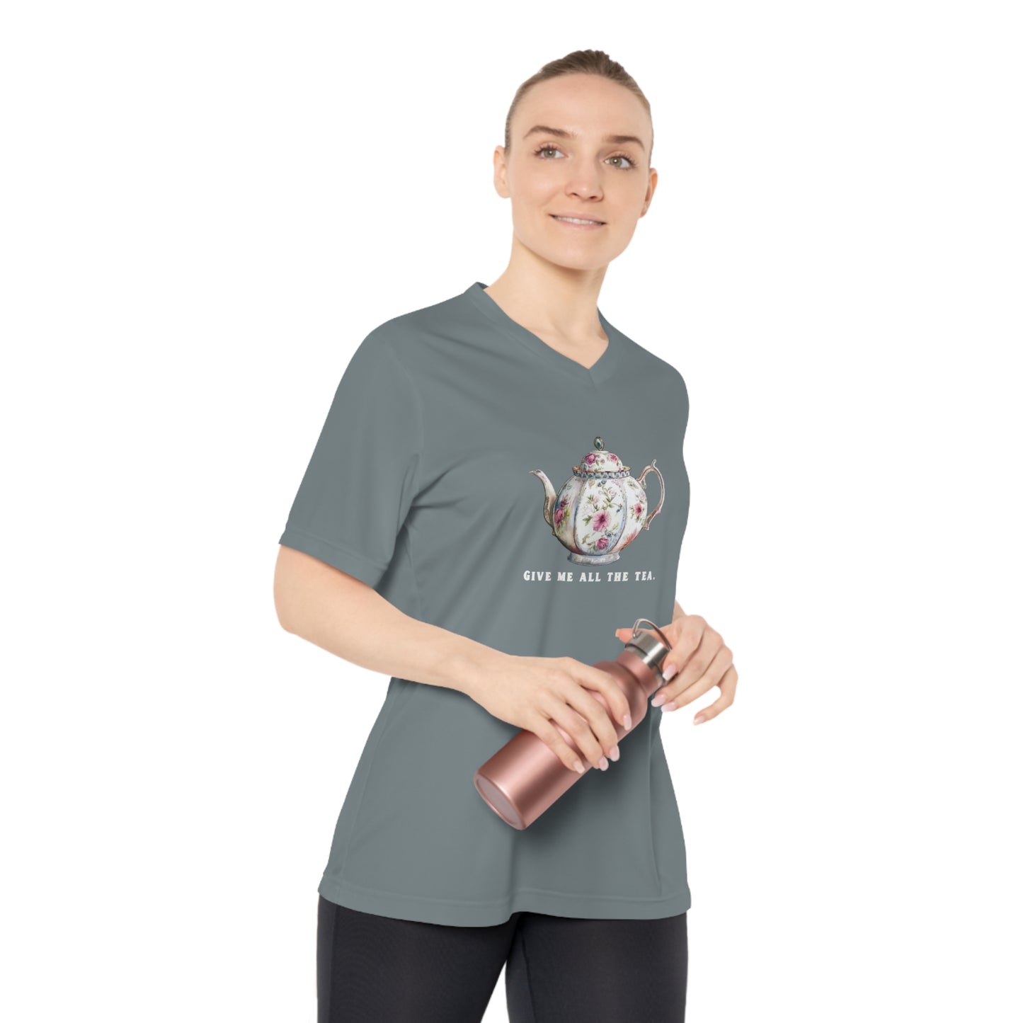 All The Tea Women's Performance V-Neck T-Shirt