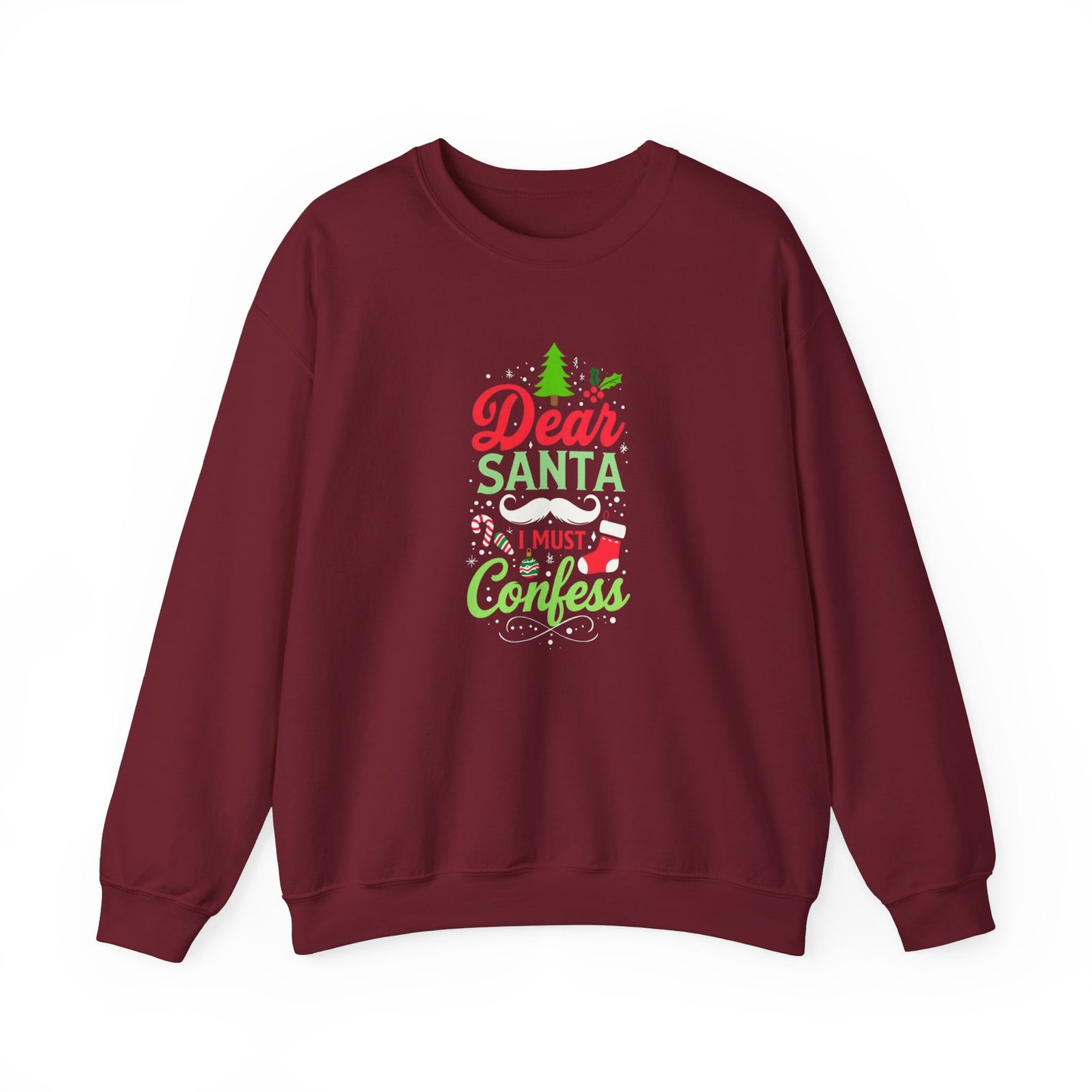 New Dear Santa Confess Unisex Heavy Blend™ Crewneck Sweatshirt - Cozy Christmas Apparel