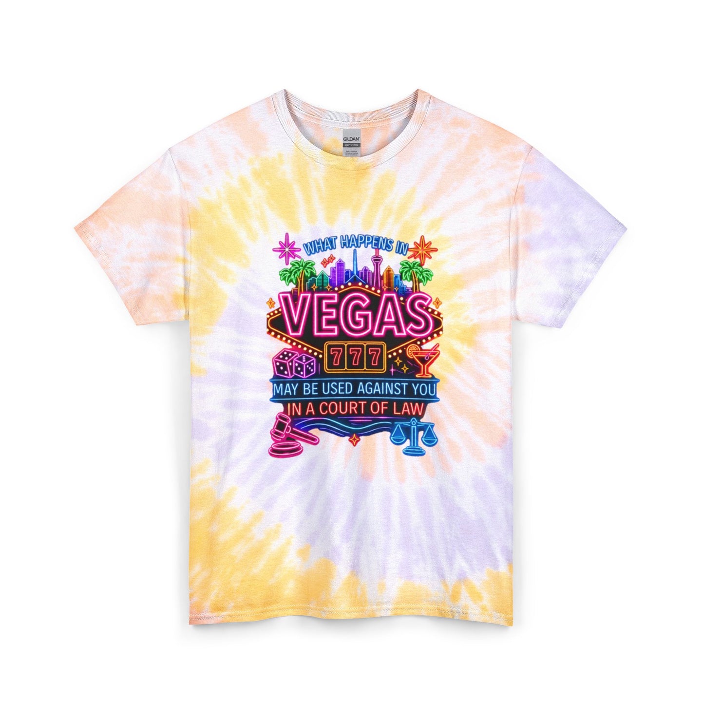 Las Vegas Tie-Dye Tee — "What Happens in Vegas" (No Logo)