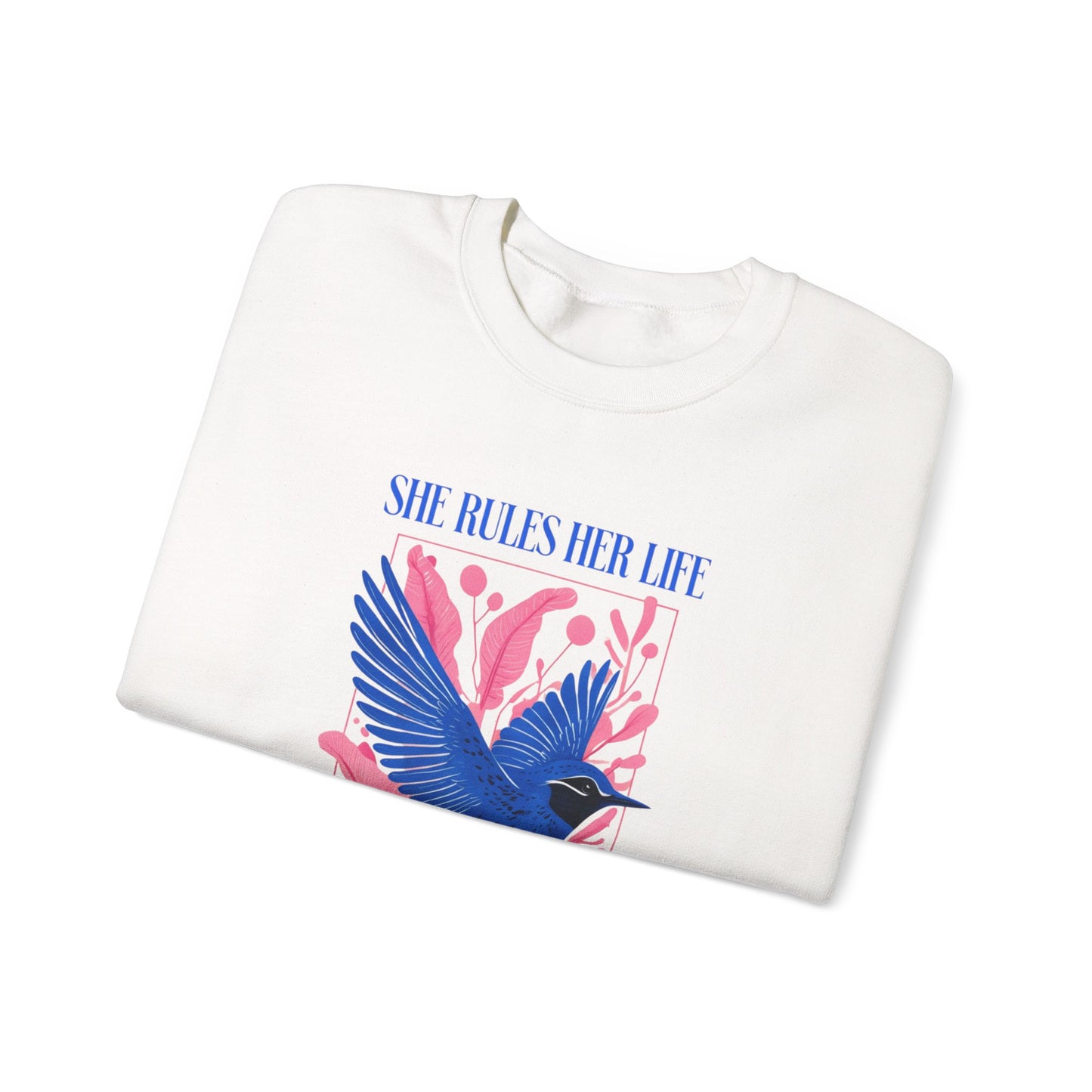 Crewneck Sweatshirt - LYRICS  "She Rules Her Life Like a Bird in Flight" NEW